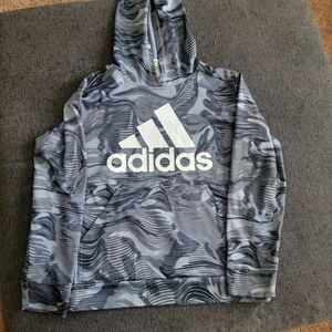 Adidas Boys Hoodie Size L 14/16, Gray